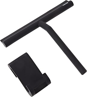 WENKO Bathroom Mop Silicone Mola Black - Shower Puller, Silicone, 21 x 24.5 x 4 cm, Black