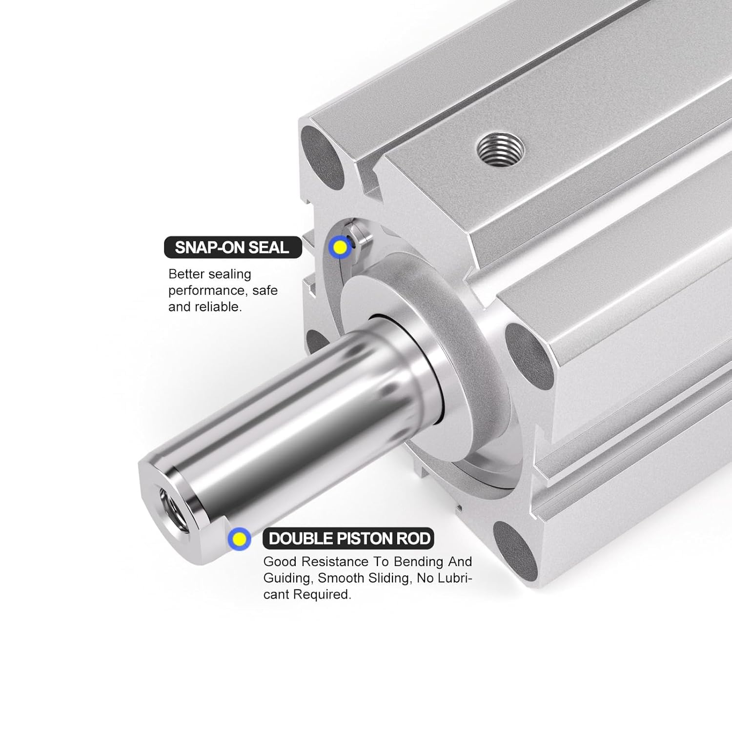 TAILONZ PNEUMATIC Petit cylindre pneumatique fin, alésage 40 mm, course 25 mm, cylindre pneumatique en aluminium SDA40-25