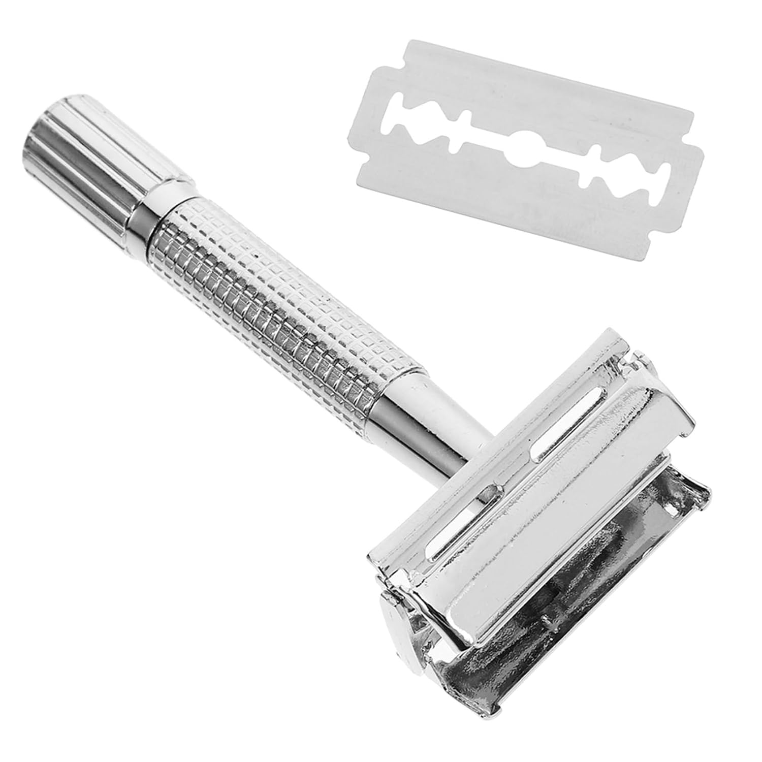 Ciieeo Manual Safety Razor Double Edge Butterfly Open Blade Beard Shaver with Stainless Steel Handle Vintage Style for Men’s Facial Hair Removal and Clean Shaving