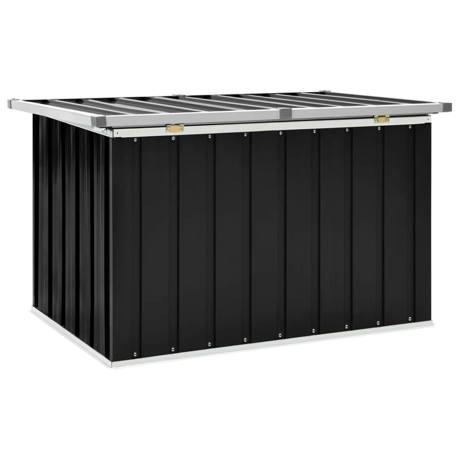 Festnight Gartenbox Wasserdicht Metall Auflagenbox Garten-Aufbewahrungsbox Große Kissen Werkzeugkasten Gartenbox Balkonschrank Gartentruhe Kissenbox Anthrazit 109 x 67 x 65 cm
