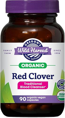 Oregon's Wild Harvest Red Clover Capsules, Non-GMO Organic Herbal Supplements,