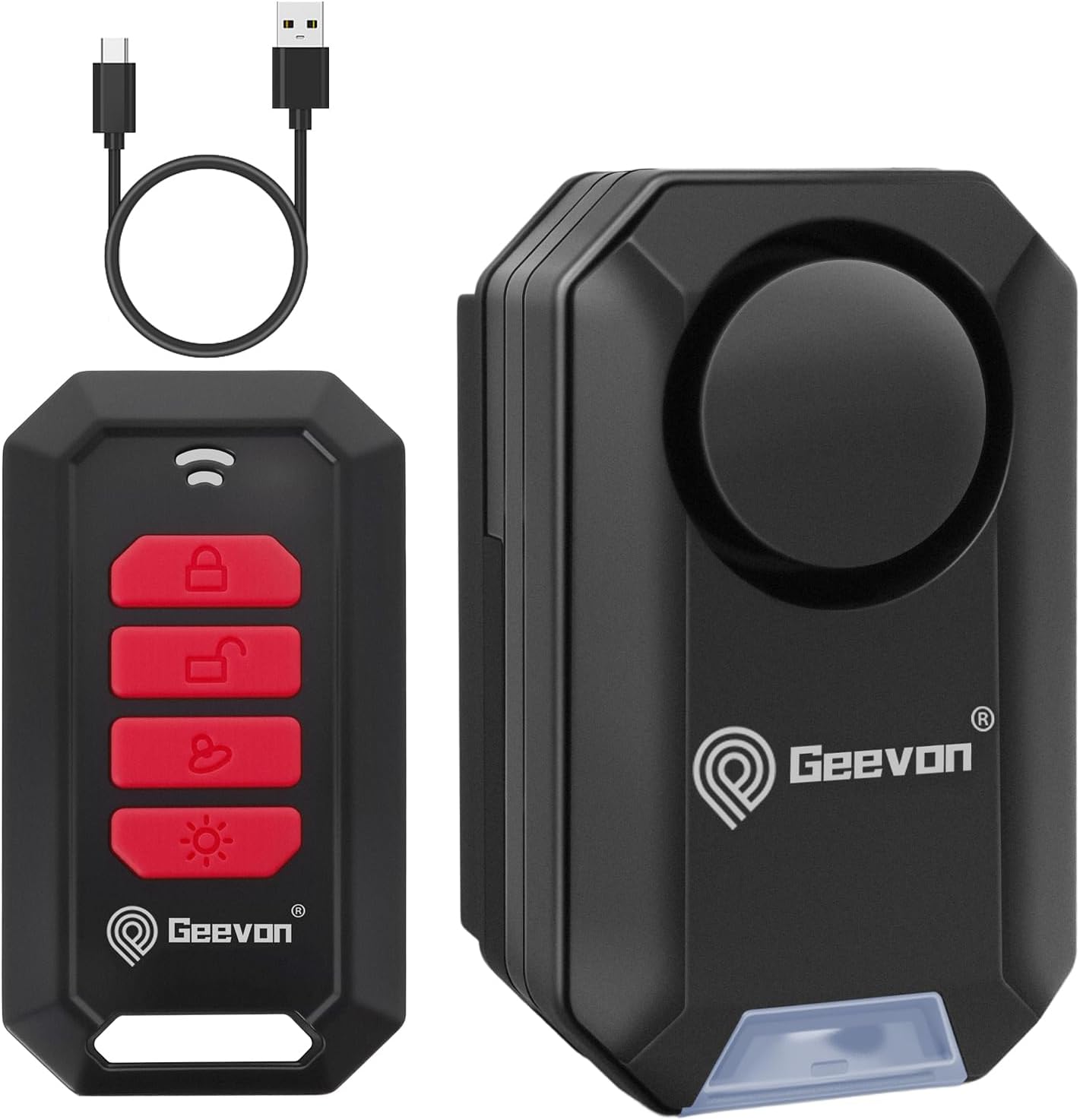 Geevon Bike Alarms for Ebikes, Wireless Bike Alarm with Remote, 135dB Anti-Theft Bicycle Motorcycle Alarm Wireless Security Sensor Alarms, IPX5 Waterproof