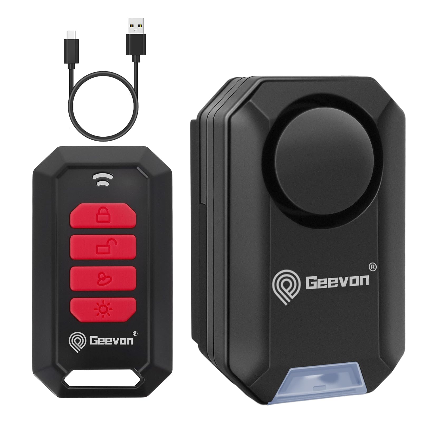 Geevon Bike Alarms for Ebikes, Wireless Bike Alarm with Remote, 135dB Anti-Theft Bicycle Motorcycle Alarm Wireless Security Sensor Alarms, IPX5 Waterproof (1)-image-0