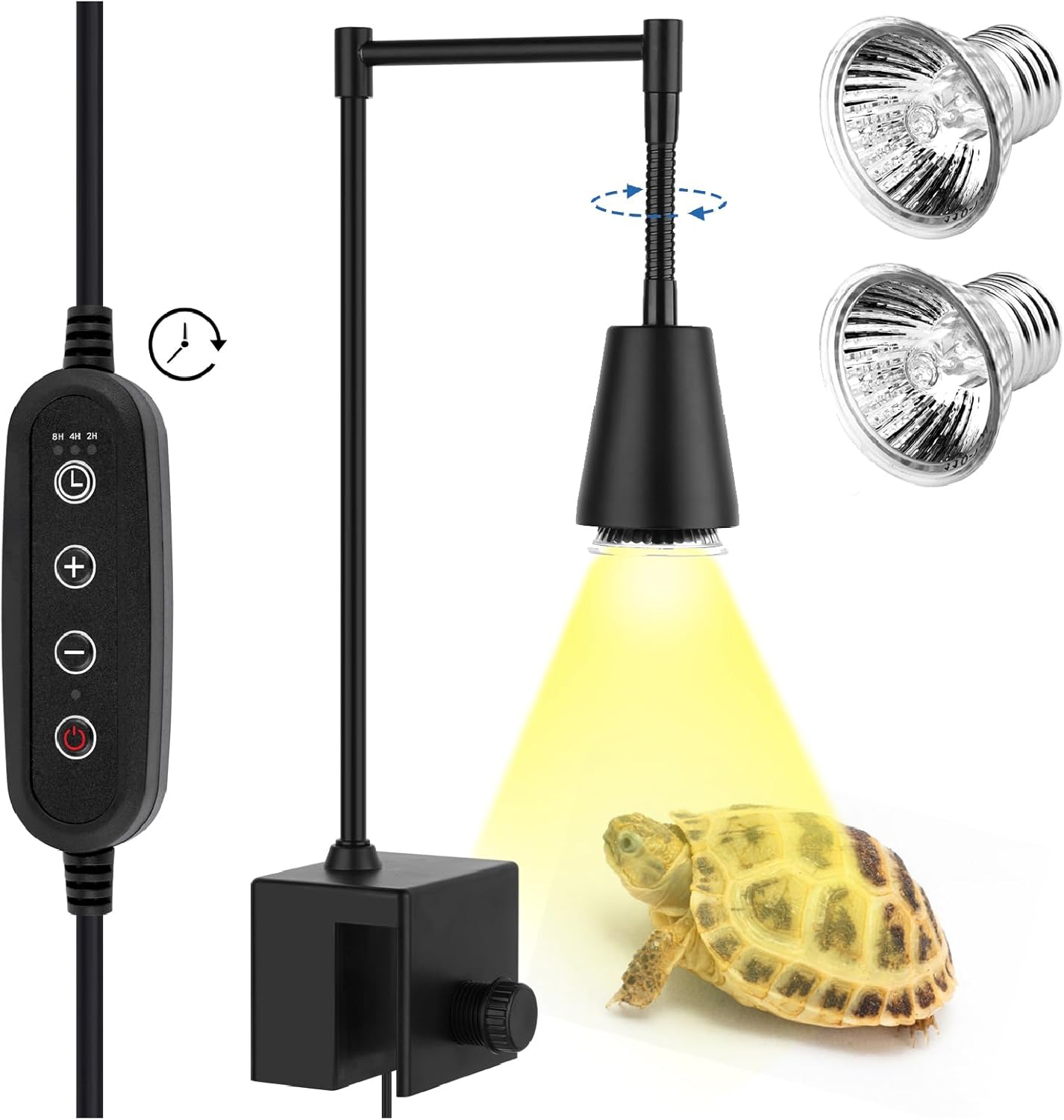 Turtle Light Reptile Heat Lamp Kit UVA/UVB Light With 360