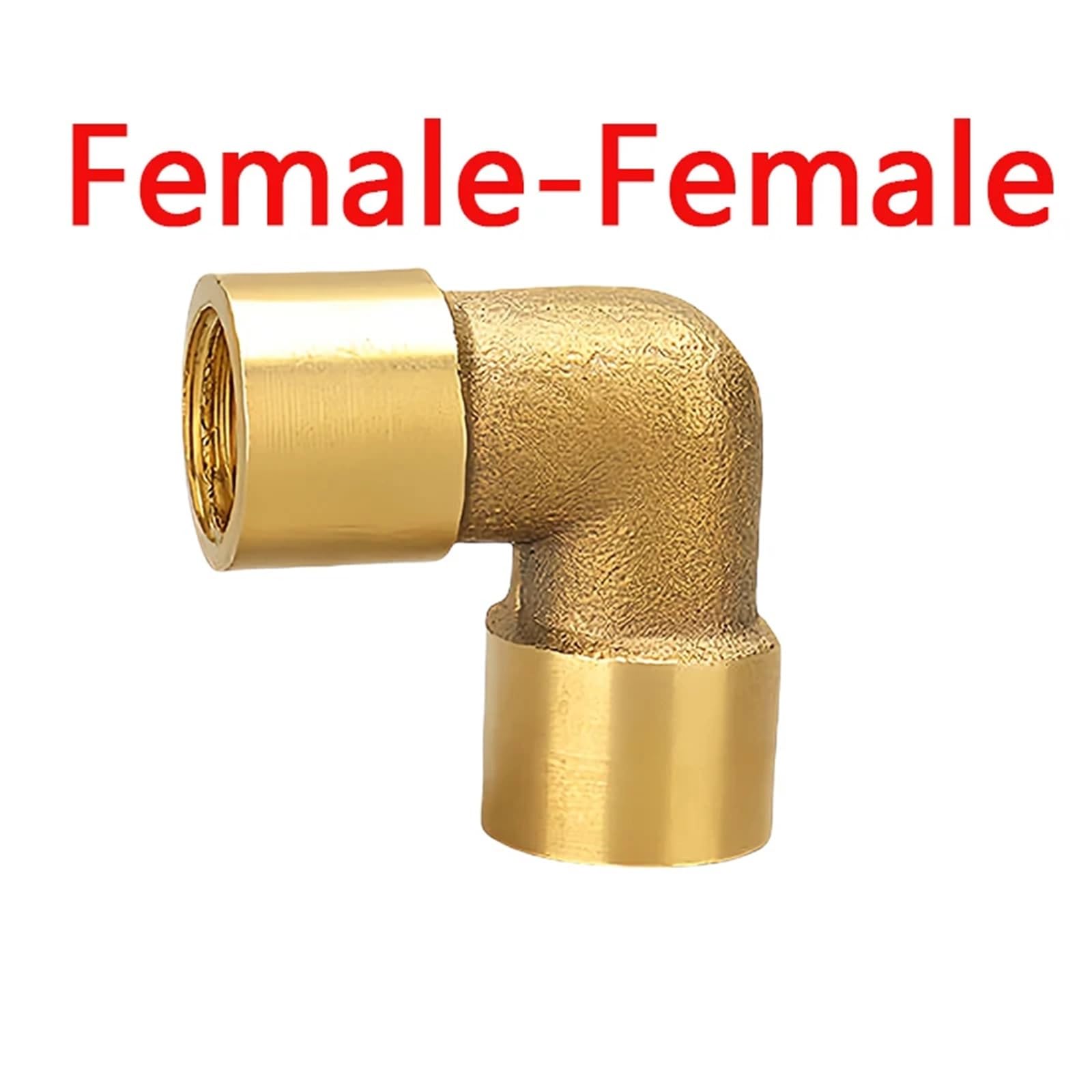 20 Piezas de Codo de latón con Rosca Hembra x Macho de 1/8", 1/4", 3/8" y 1/2", Conector de tubería Igual o Reducida, Adaptador de Cobre for Agua y Combustible.(1l8 Female to Female)