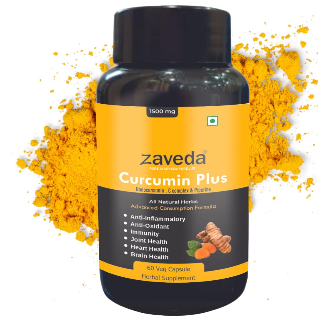 ZAVEDA Nano Curcumin Plus 1500mg | Pure Nano Curcumin with Biopiperine | Advanced absorption formula| Ayurvedic Antioxidant & Anti-inflammatory - Skin, Heart | Joint Support | C Complex | Veg Caps 60 (B0CC373V18) Amazon Price History, Amazon Price Tracker