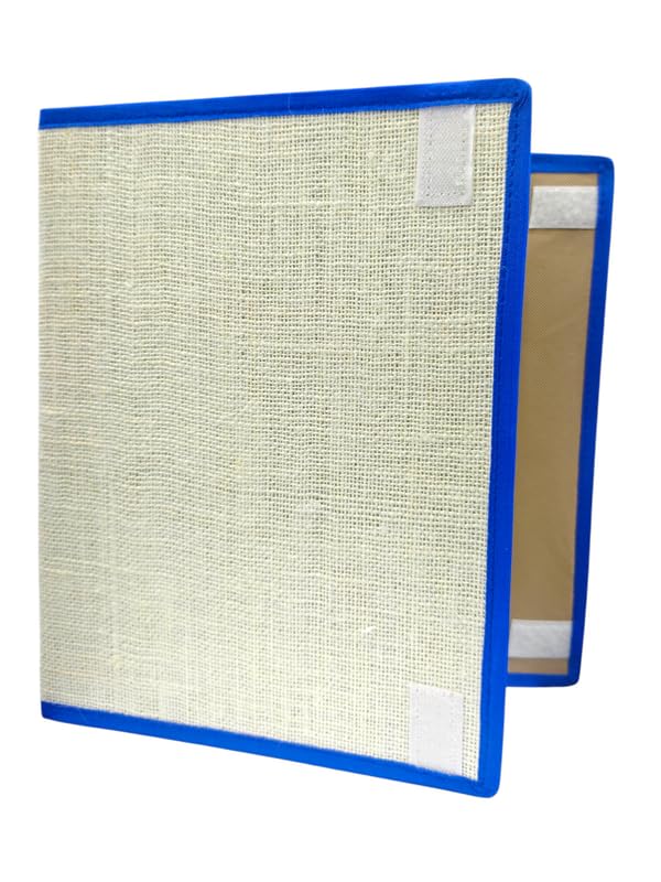 Image of Future X Eco-Friendly Jute File Folder | Handcrafted Document Folder with Button Closure | Reusable Office & Conference File Holder (Bifold Jute Blue)