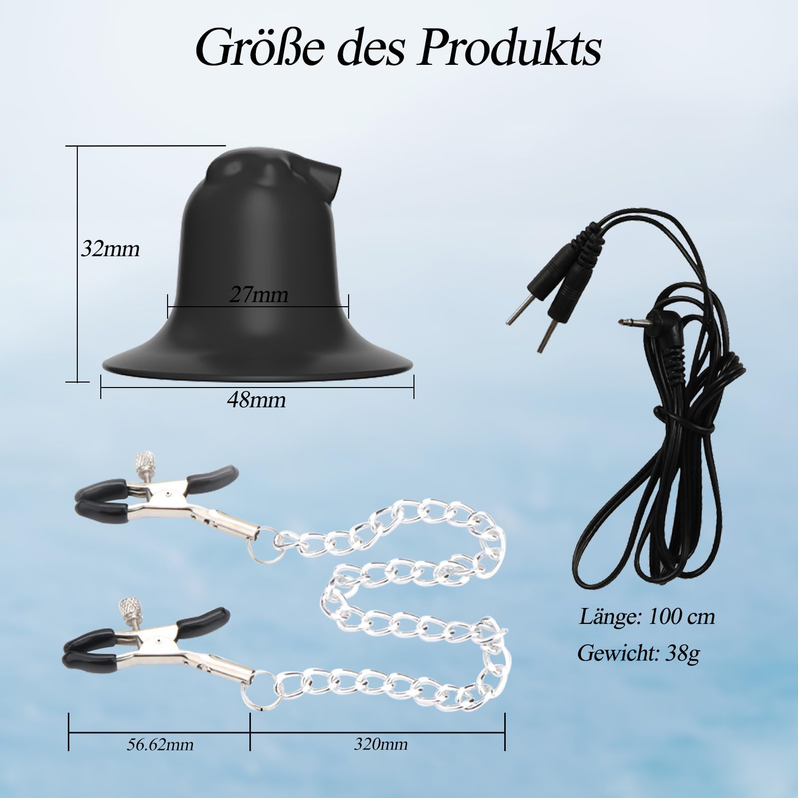 BDSMYEE Juego de Pinzas Eléctricas para Pezones, Succionador de Pezones con 19 Modos para Mujeres, Pinzas para Pezones con Cadena, Juguetes Sexuales de Bondage SM