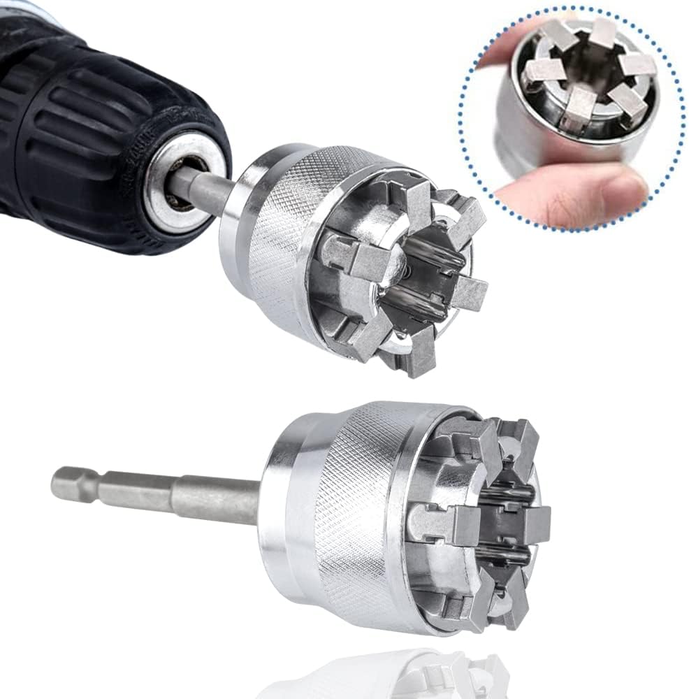 Mesee Universal Adjustable Drive Socket Wrench Sleeve10~19mm with 1/4" Hex Shank Impact Power Hand Tools Electric Drill Adapter Attachment