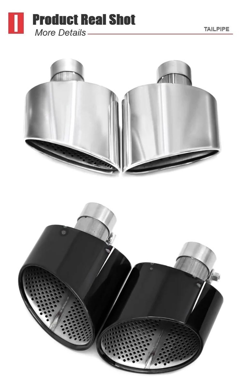 Dla Audi A3 A4 A5 A6 A7 Uaktualnienie Do RS3 RS4 RS5 RS6 RS7 Wygląd Końcówka Rury Wydechowej Układ Wydechowy Rura Tłumik Końcówka Owalna Końcówka Wydechu(Silver)