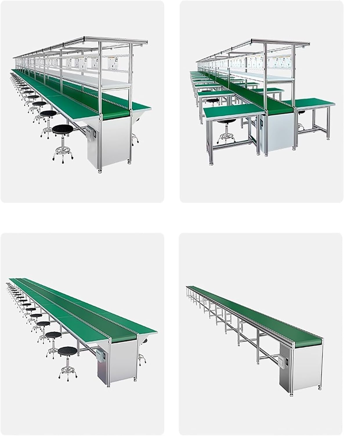 Cinta transportadora industrial de PVC verde, 50 x 180 cm, resistente para el almacenamiento y el procesamiento de alimentos, antideslizante, fácil de limpiar
