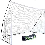QuickPlay KICKSTER 12x6ft Portable Football Goal - Official UK 7-a-Side Football Goal for U8 U9 U10 - Quick Setup Garden Football Goal with Carry Bag, Anchors & Net