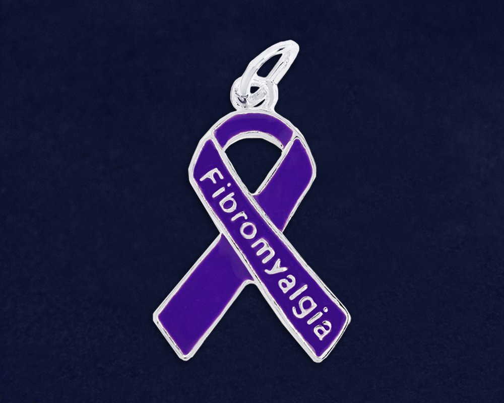 Fibromyalgia Awareness Ribbon Pin - Sterling Silver Plated Lapel Pin With Tac Backing, 1" X 3/4" - View #4
