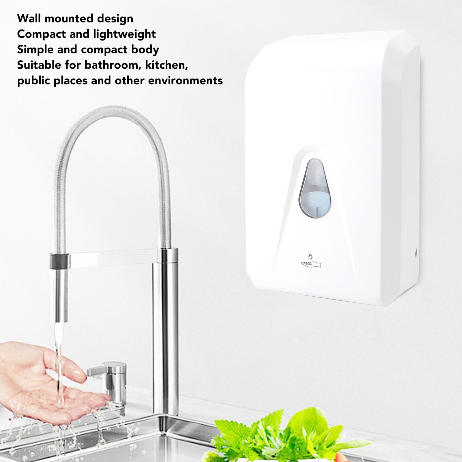 Dispensador automático de jabón montado en la Pared, sin Contacto, Gran Capacidad
