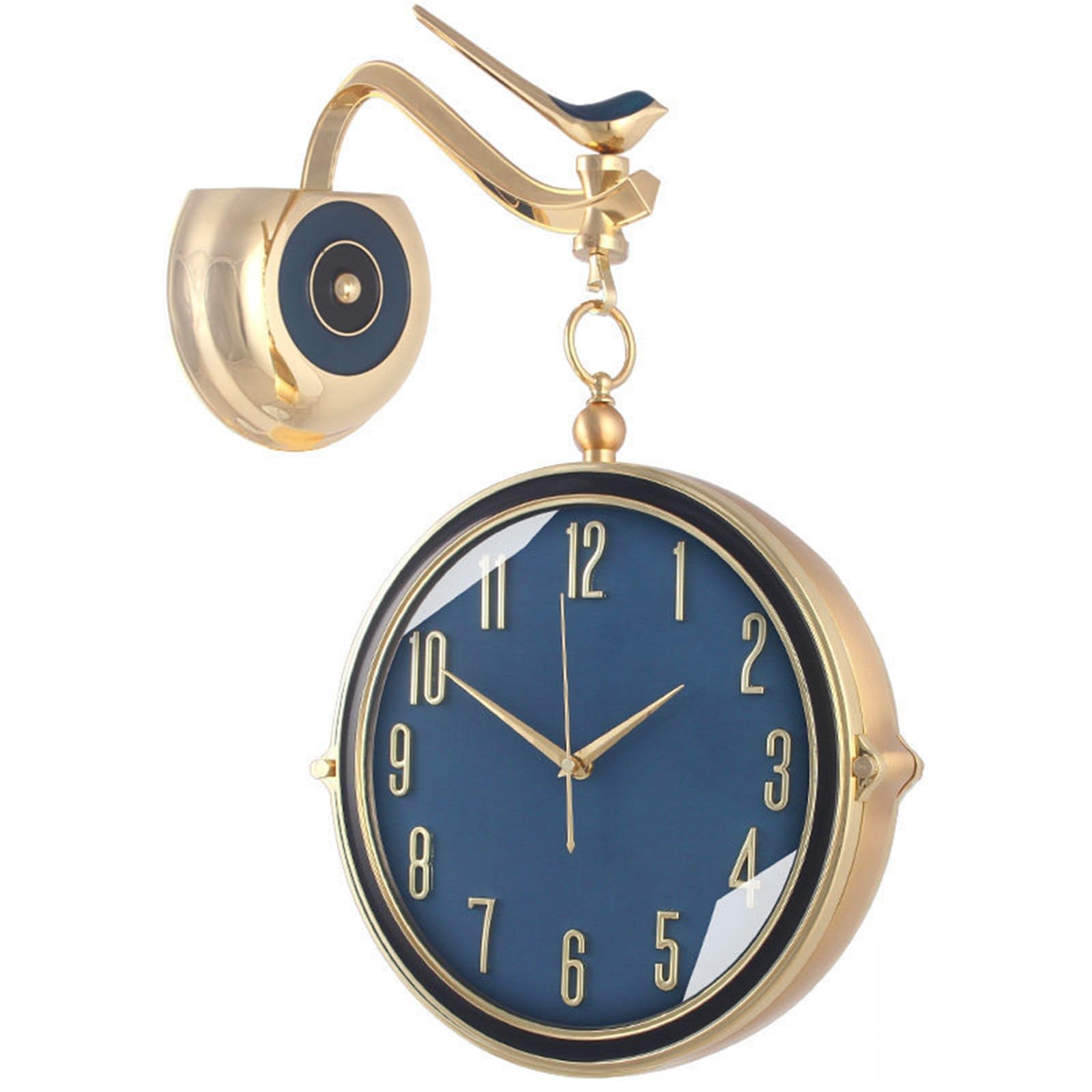 Horloge de gare double face rétro pour un salon ou jardin