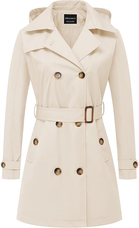 CREATMO US Women's Trench Coat
