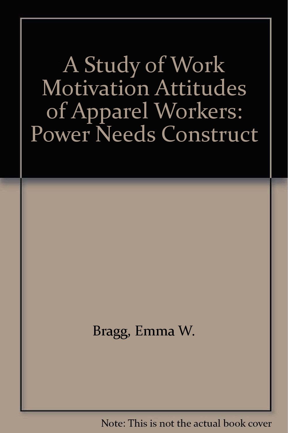 A Study of Work Motivation Attitudes of Apparel Workers: Power Needs Construct