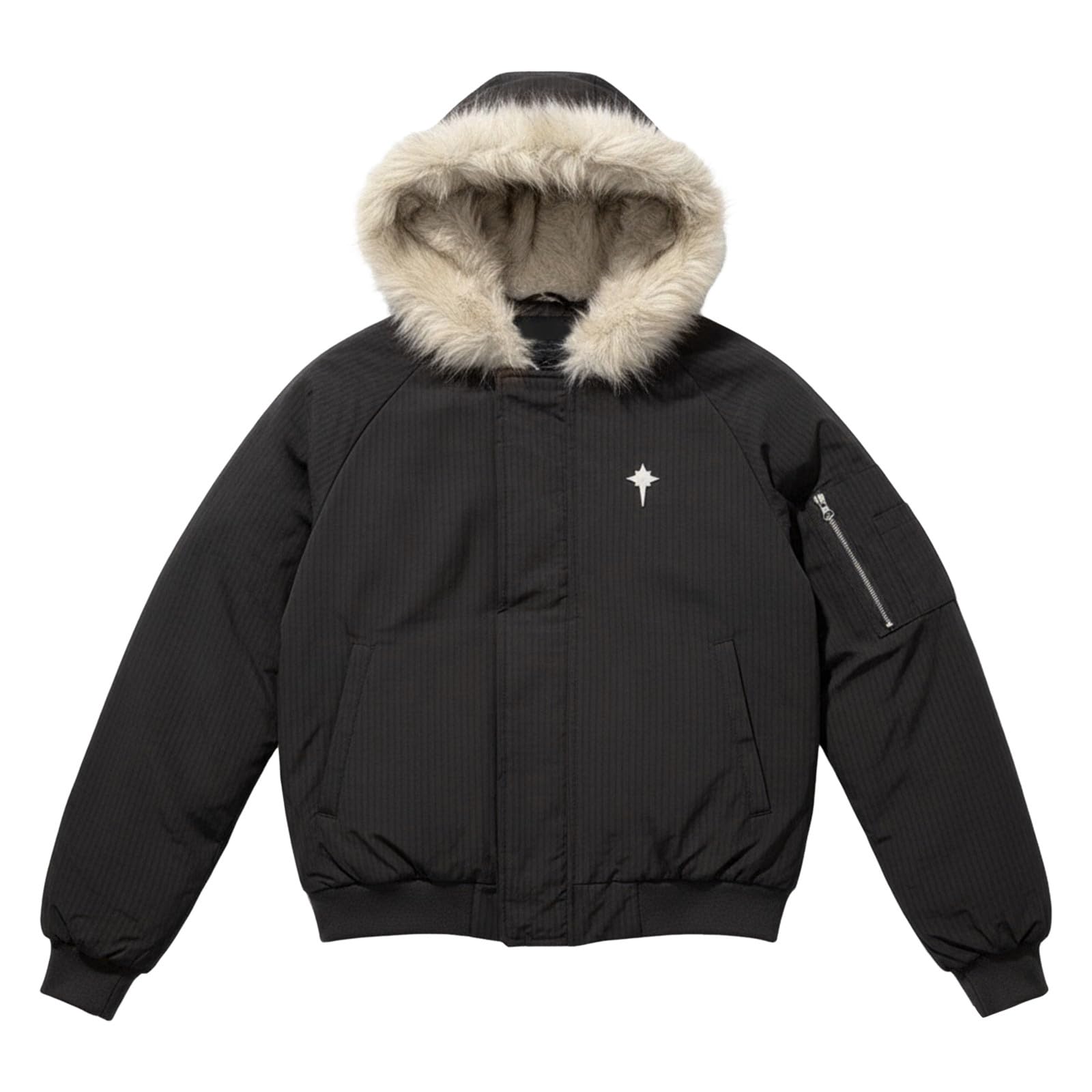 Manteau Homme Hiver - d' à Capuche avec Bordure Amovible en Fausse Fourrure Robuste Veste d'extérieur pour Temps Froid Coupe-Vent imperméable Isolante Thermique et Chaude.