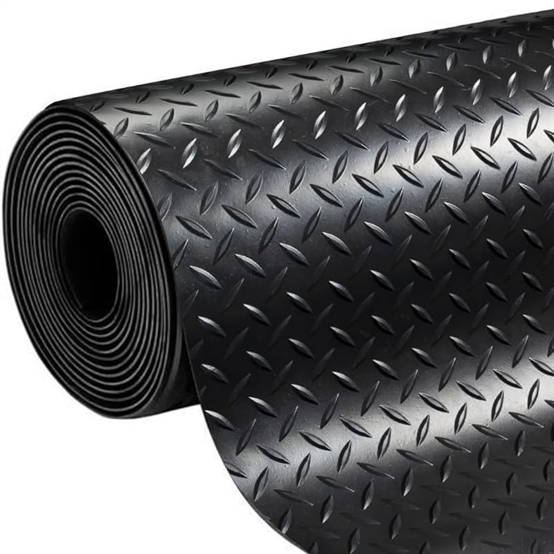 Pavimentos Arquiservi - Suelo de Goma en Diamante - 1,4 x 10 m - Color Negro - Ideal para Entornos Industriales e Interiores - Resistente al Agua y Antideslizante - Fácil de Instalar