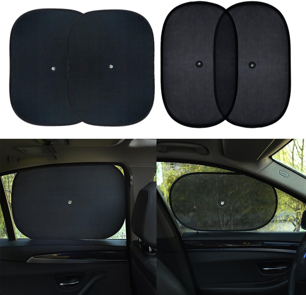 Extra Large Car Window Shade - Car Sunshade Sun, Glare and UV Rays Protection for Your Child, Drivers,Pets - 2 Size (20"x12",19"x14") Baby Side and Rear Windows Car Sun Shades 4Pc