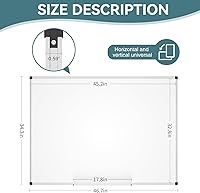 Vista 3 de Magnetic Dry Erase Whiteboard - 46 x 33 Inch White Board - 4 x 3 Large Wall-Mounted Board with Silver Aluminum Frame, 1 Magnetic Eraser, 2 Pens
