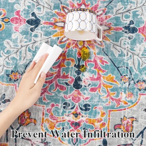 Pauwer Boho Washable Area Rug 4x6 Soft Living Room Bedroom Floor Carpet Mat Indoor Farmhouse Vintage Non Slip Accent Throw Rugs for Entryway Kitchen Dorm Dining Room