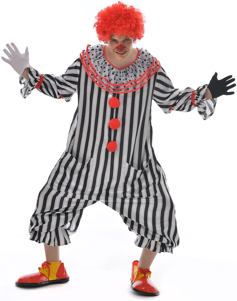 FantastCostumes Men's Clown Costume Halloween Carnival Party Horror Cosplay Jumpsuit - Image 6