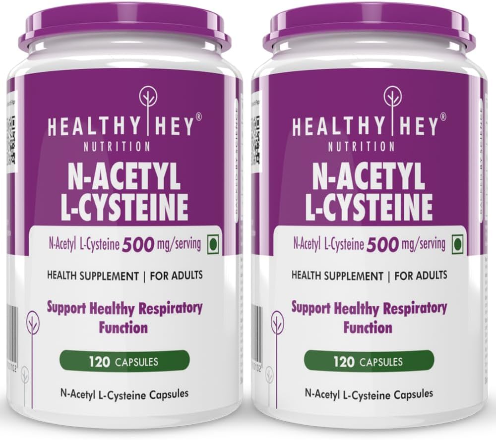 N-Acetyl L-Cysteine (NAC) - Non-GMO - Gluten Free - 500mg - 120 Veg. Capsules - Pack of 2