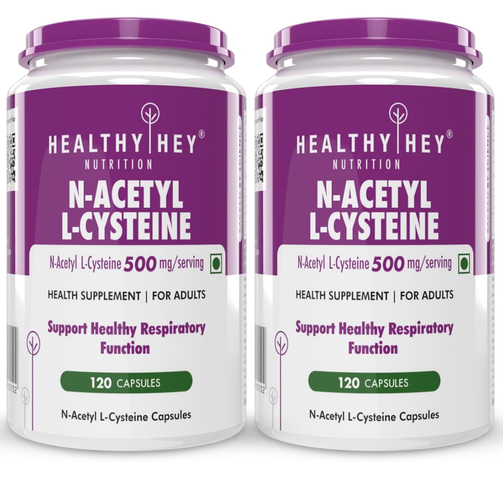N-Acetyl L-Cysteine (NAC) - Non-GMO - Gluten Free - 500mg - 120 Veg. Capsules - Pack of 2