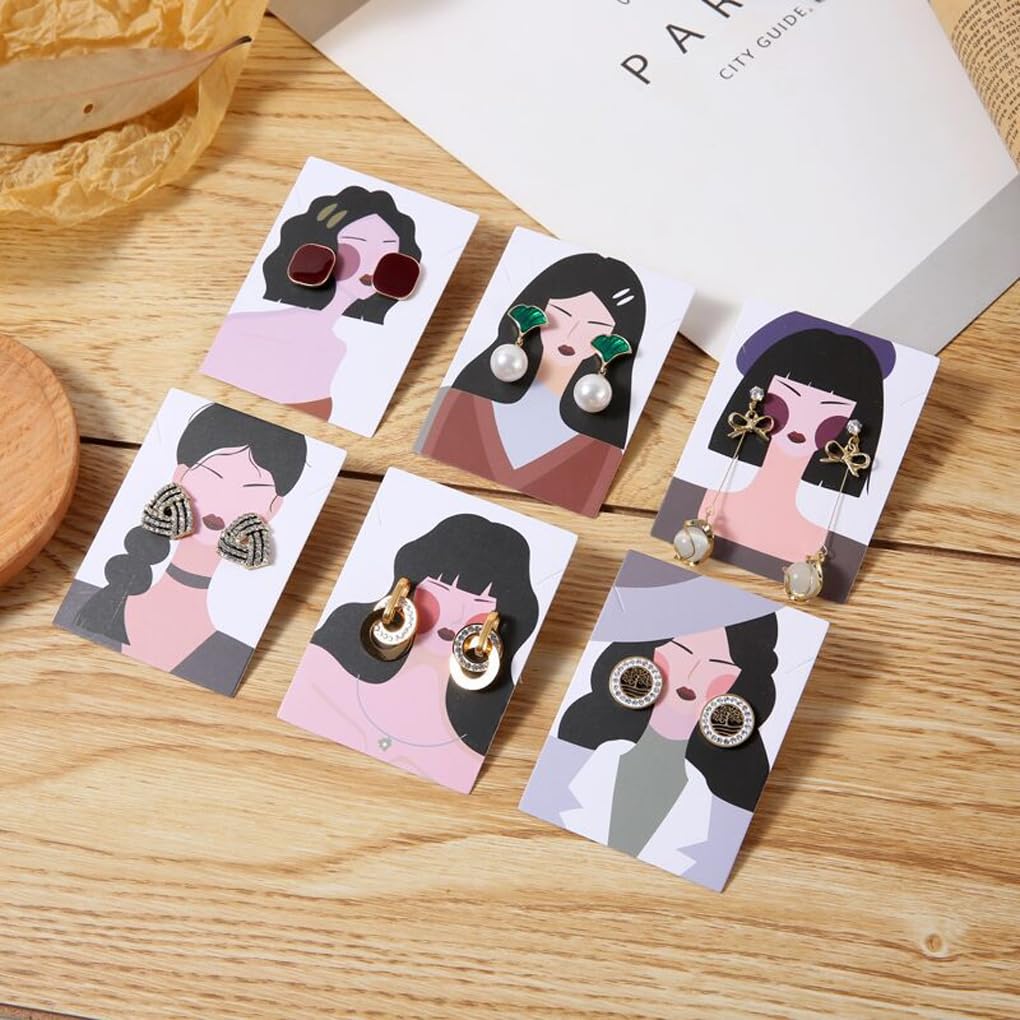 100 Espositori Neri Per Orecchini In Plastica | Cartellini Porta Orecchini 3x3,7 Cm Per Fai Da Te E Creazione Gioielli