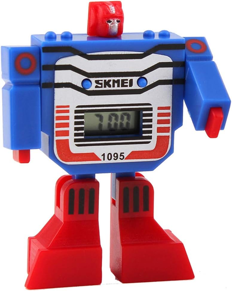 LED Digital Cartoon Sports Robot Transformation Outdoor Sports Watch Blue