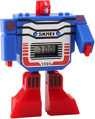 FANMIS LED Digital Cartoon Sports Robot Transformation Outdoor Sports Watch Blue