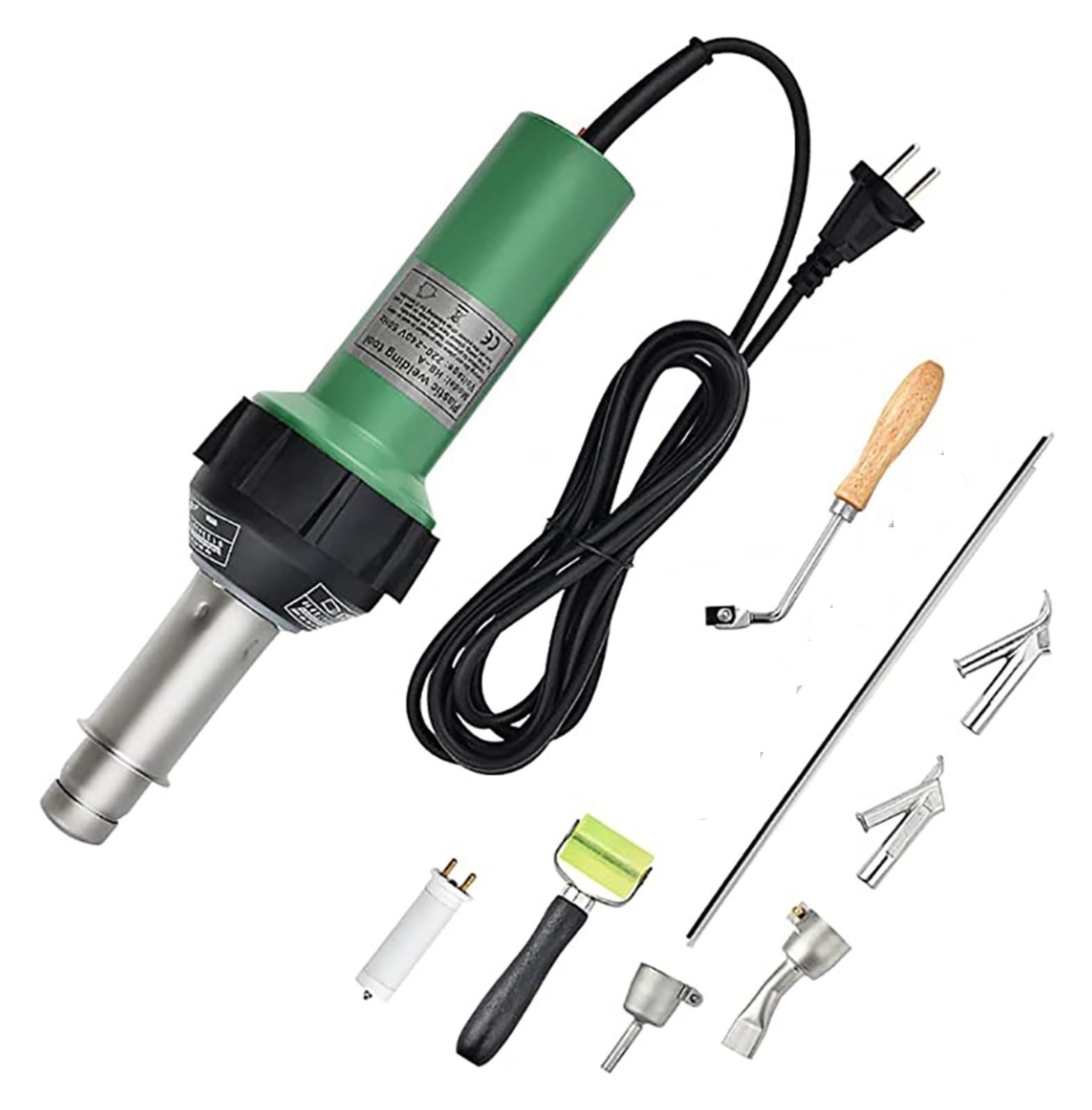 Plastic Welding Gun Hot Air Welding Gun 1600W Plastic Welding Gun Hot Air Torch Heat Gun Welder for PVC Vinyl Floor, PP, PE Water Tank Geomembrane Auto Cooling
