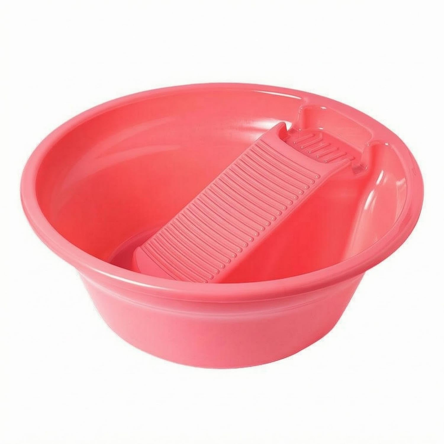 Angled Insert Washboard Basin 2-in-1 Scrubbing Wash Basin Ribbed Cleaning Item Extra-Thick, Pink, 58-58cm-image-6