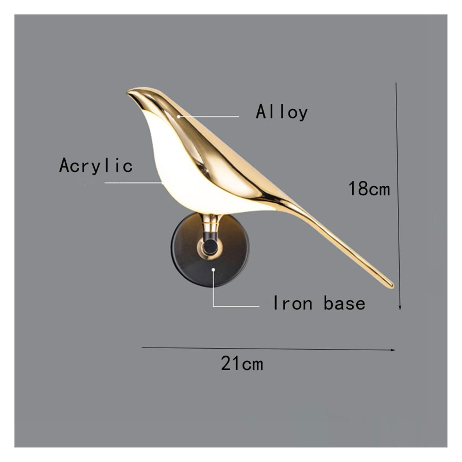 Amazon.co.jp : ブラケットライト ポストモダン鳥のLEDウォールランプ