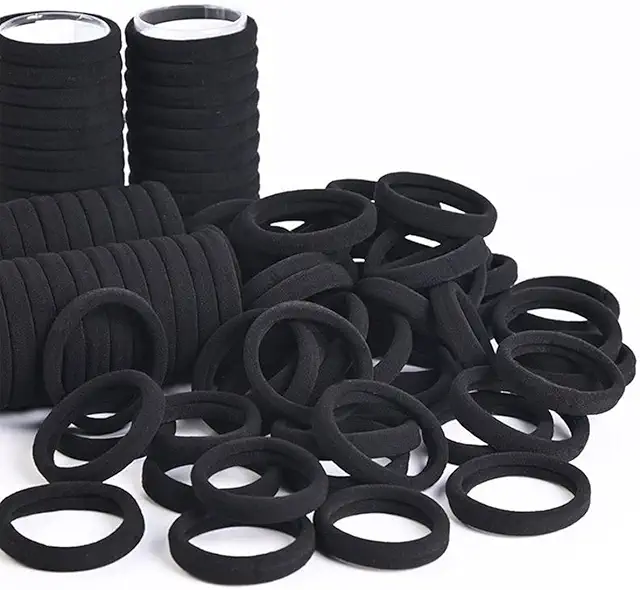 50 Élastiques à Cheveux Épais en Coton Sans Métal - Chouchous Doux et Extensibles