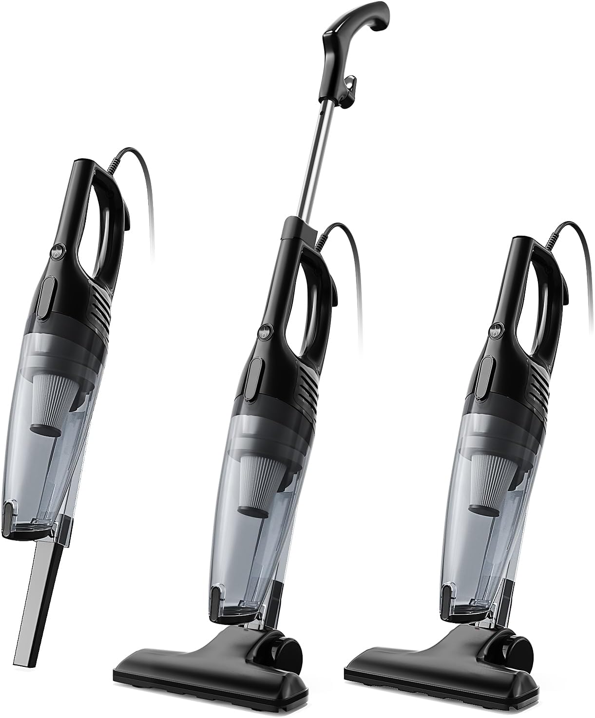 Corded Stick Vacuum Cleaner – 15000Pa Strong Suction 600W Motor, Ultra-Light 3 lbs Design for Pet Hair, Hard Floors & Low-Pile Rugs | Includes Crevice Tool, 1L Dust Cup, 16.7ft Cord (Black) - Image 9