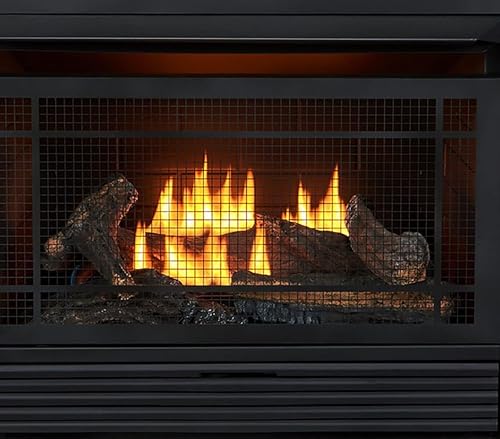 Miniatura 38 de Duluth Forge Sistema de chimenea de gas sin ventilación de combustible dual con chimenea, control remoto, 5 troncos de fuego, uso con gas natural