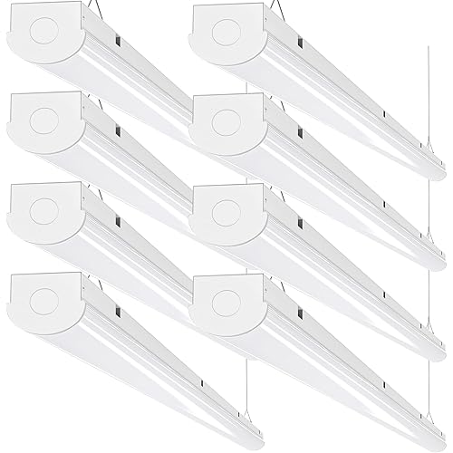 ANTLUX 8FT LED Shop Lights 110W [6-lamp T8 Fluorescent Equiv.], 12000LM, 5000K, Compact Commercial Grade 8 Foot LED Strip Lights for Warehouse Garage, Suspended and Flush Mount Ceiling Light, 8 Pack