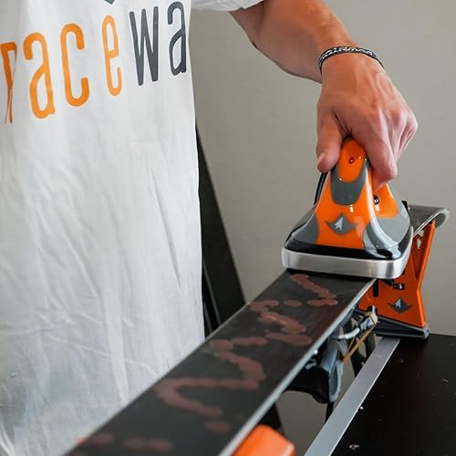 Miniatura 7 de RaceWax Plancha de cera para esquí y snowboard, plancha de cera, temperatura ajustable y gruesa, placa base de aluminio con hoyuelos, distribuye
