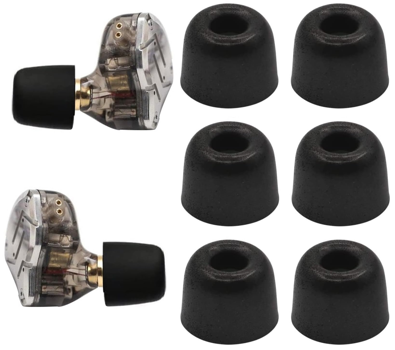 Memory Foam Ear Tips Noise Canceling Foam Eartips Ear Cap Replacement Ear Tip Compatible with KZ ZS10 Pro, L/M/S 3 Size 3 Pairs,Black 515 3