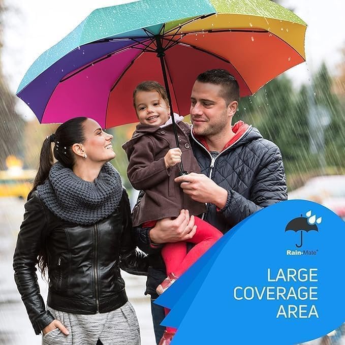 KACHKIT Umbrella for Women & Men, UV Coated 3 Fold Umberallas for Rain with Auto Open and Close Small Folding Umbrella Travel, (Pcs-1 ; Multicolor). 1