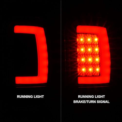 Miniatura 7 de AmeriLite Para Dodge Ram 1994-2001 1500 2500 3500 Truck Black C-Bar LED Tubo de repuesto de luces traseras de señal de luces traseras - lado del