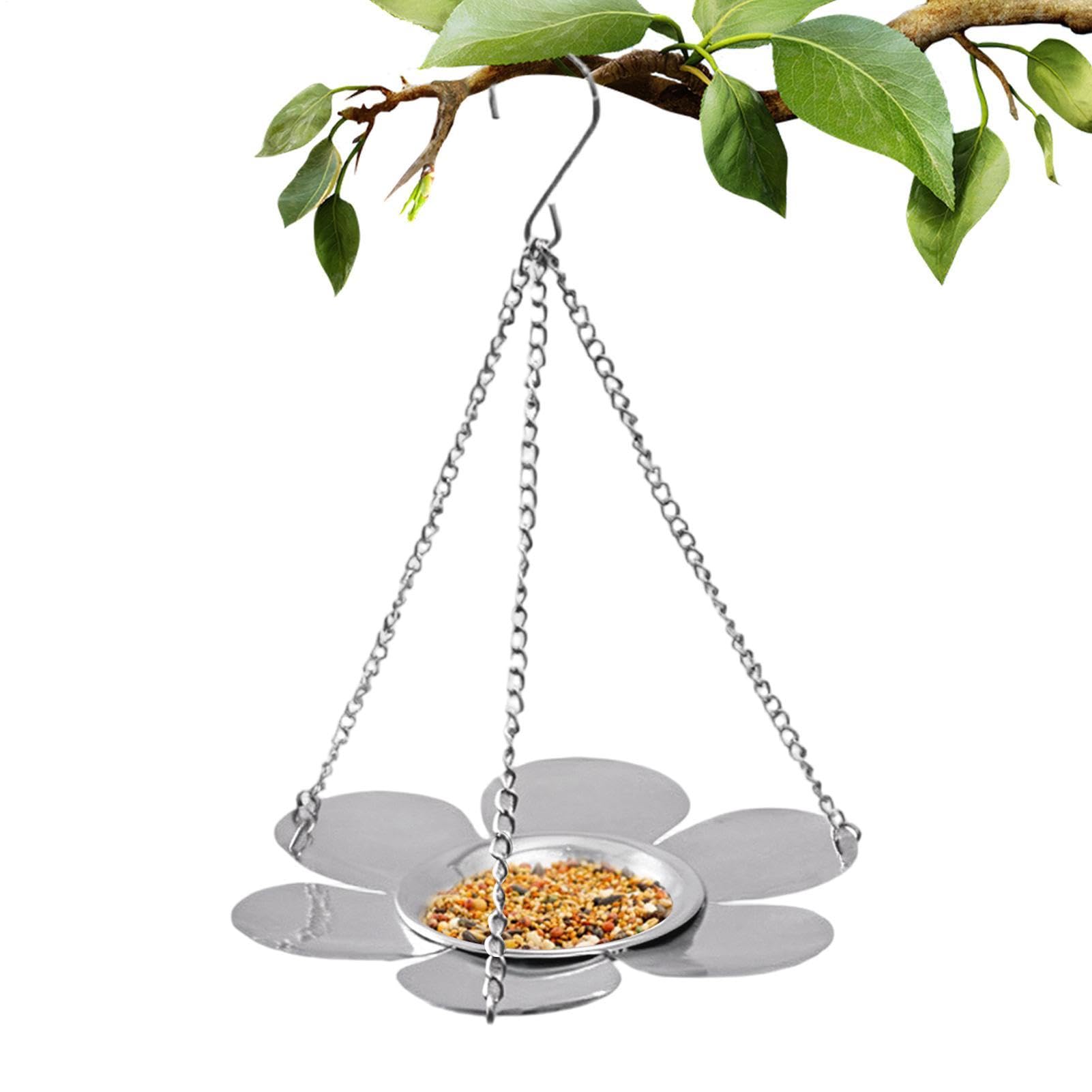 Plateaux d'alimentation pour oiseaux extérieurs suspendus en métal pour décoration du jardin