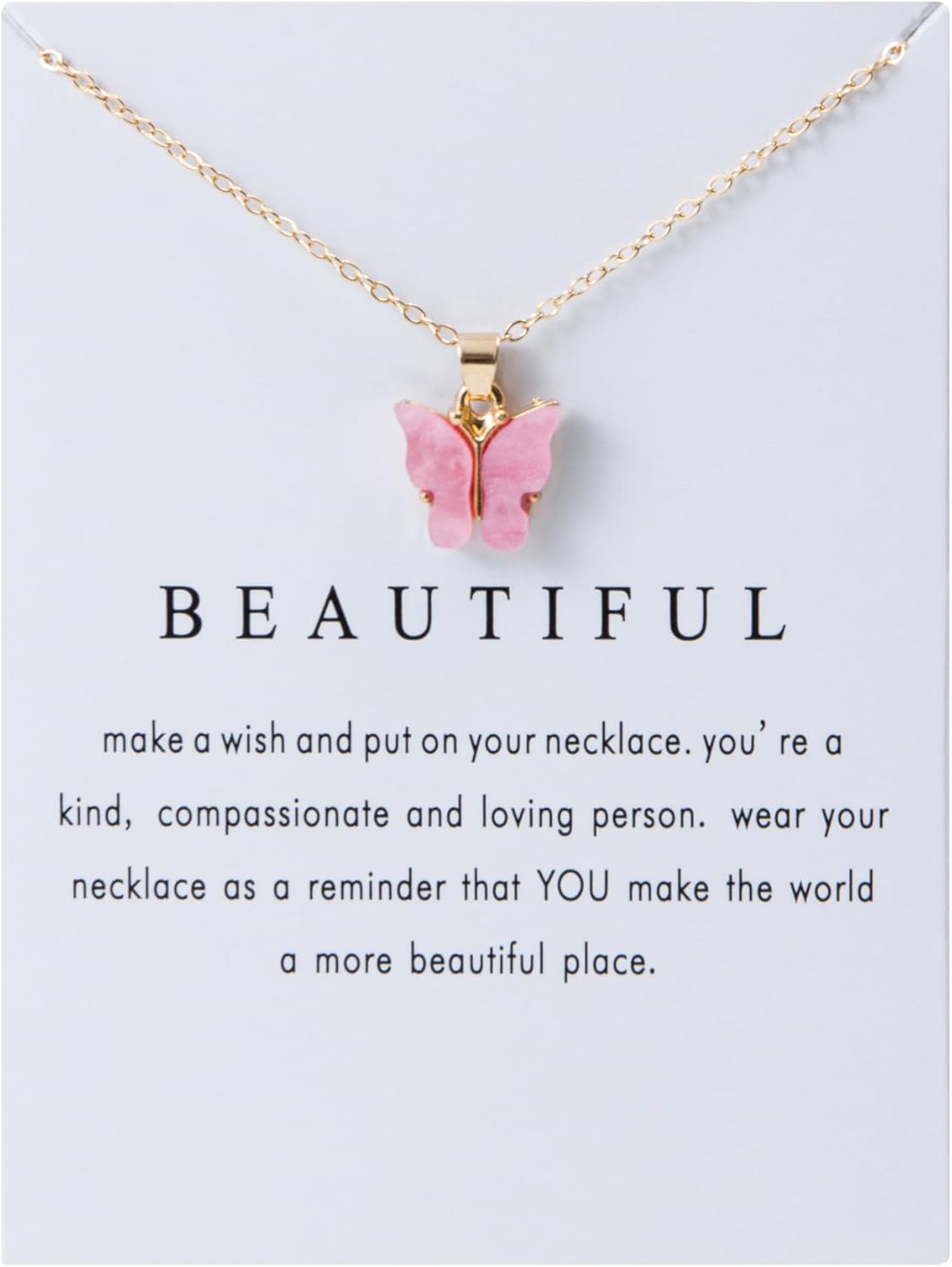 LOTSOF 18 Piece Butterfly Pendant Necklace Set, Colorful Acrylic Chain Necklaces for Women, Bohemian Jewelry Gift - Image 6