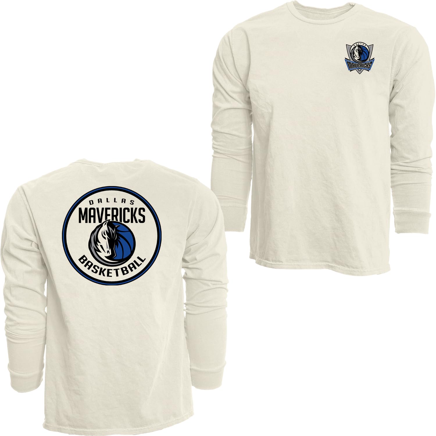 Blue 84 NBA Unisex-Adult NBA Officially Licensed Long Sleeve T-Shirt Ringspun Front/Back Ivory