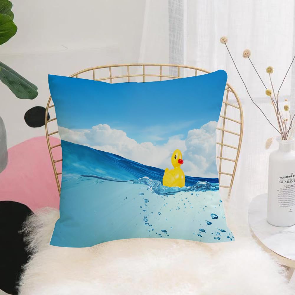 Hyosxw Rubber Duck, Duckling Toy. Swimming In The P - A9 Cushion Cover,Throw Pillow Case Home Decorative For Living Room Bedroom Sofa Chair 18X18 Inch,Rubber Duck, Duckling Toy. Swimming In The Pool. Pool,Pillowcase 45X45cm