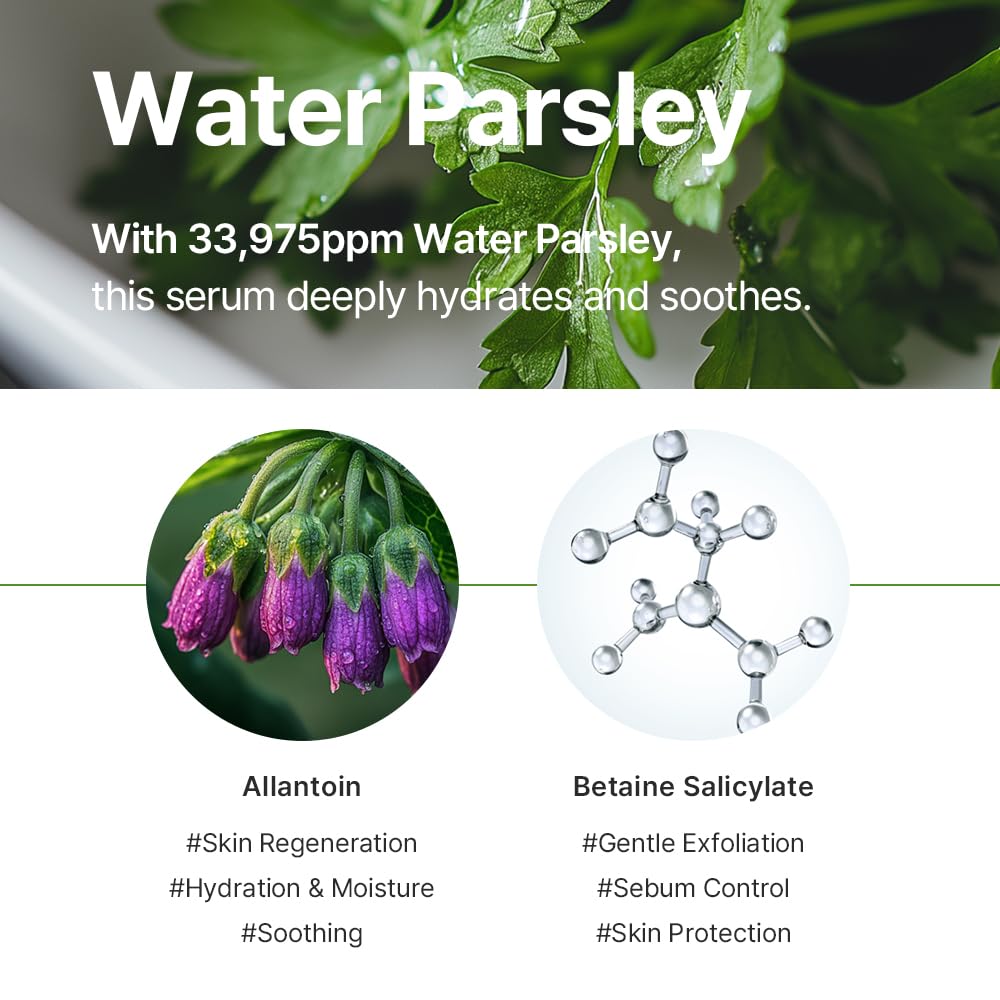 ROUME Water Petersily Gesichtswasser (33.975 ppm) – Porenminimierung & Talgkontrolle für fettige und Mischhaut, aufhellende und Anti-Aging koreanische Hautpflege für Glashaut, 200 ml