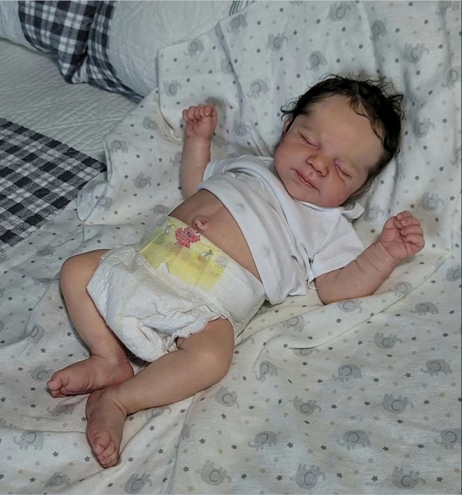RXDOLL 45 cm realistyczne lalki dziecięce Reborn silikonowe całe ciało winyl śpiący chłopiec anatomicznie prawidłowe lalki niemowlęce prawdziwe życie noworodki ręcznie robione prezenty urodzinowe dla