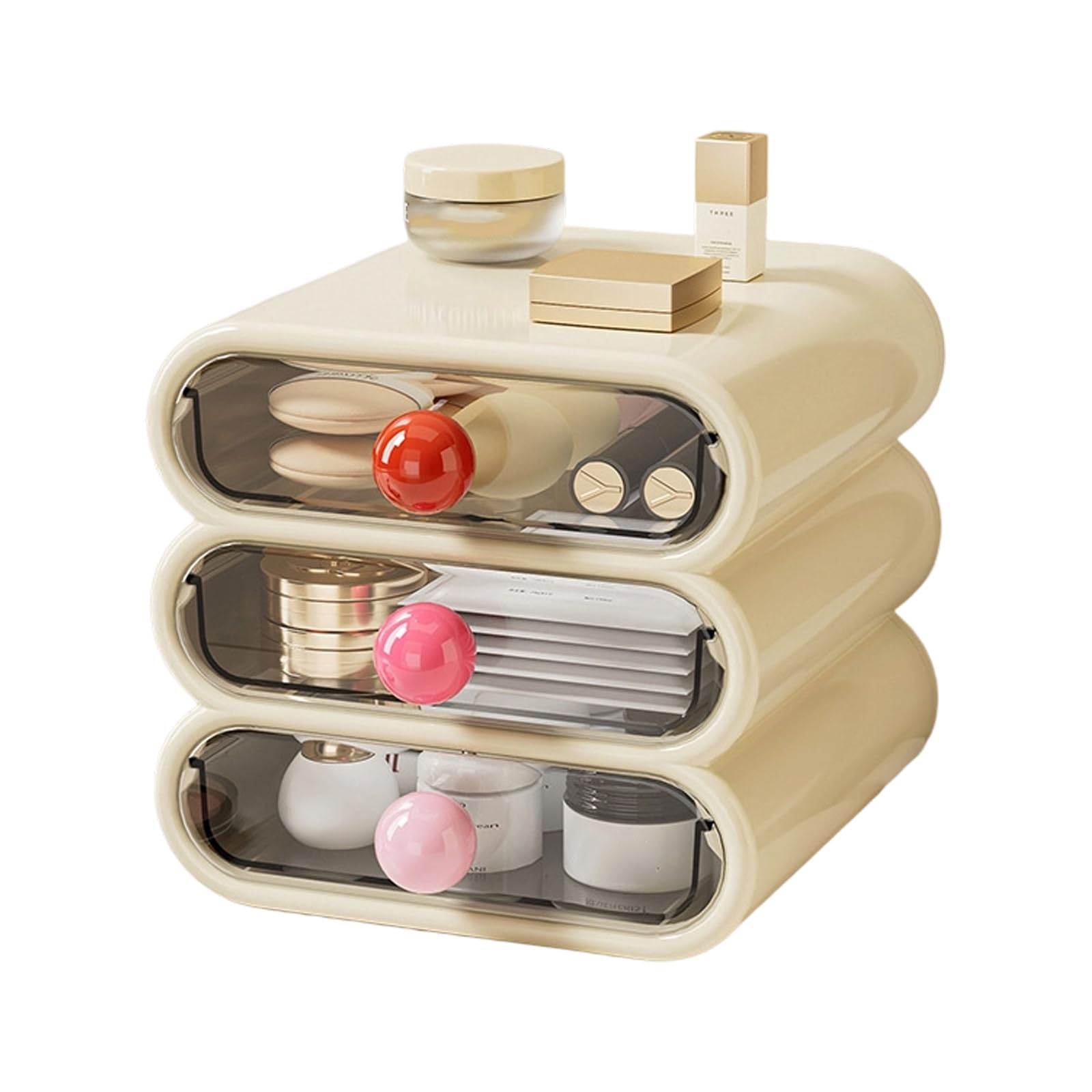 YROHGKPN Drawer Cosmetic Storage Solution Offering Multiple Color Partitioned Designs Organized Setups Beauty Storage